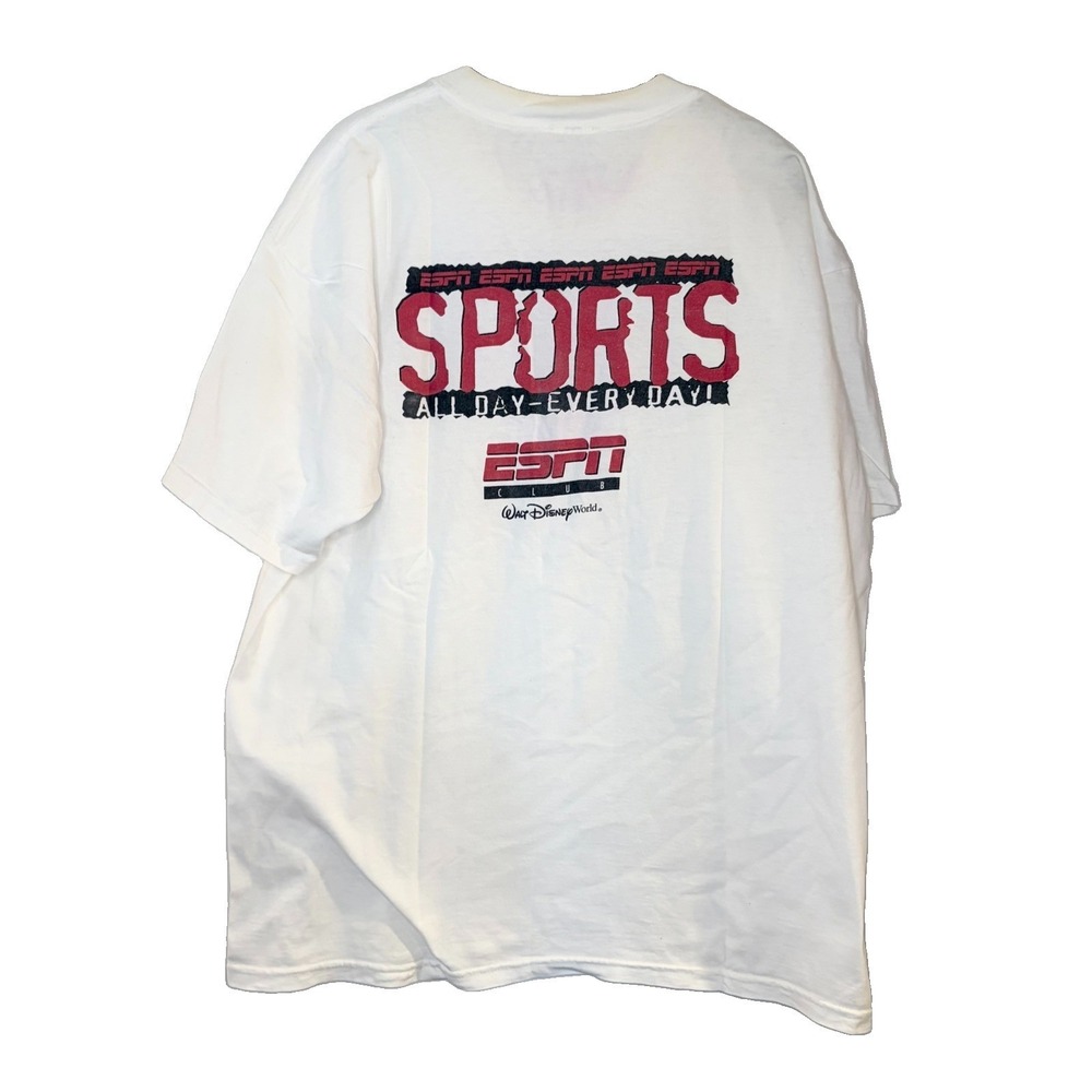 ESPN SPORTS Walt Disney Vintage White T-Shirt Men's Vintage 90s Y2K Size XL